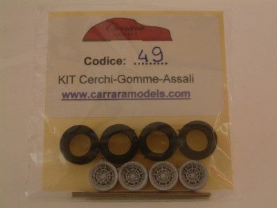 W43-49 Set Ruote Campagnolo per Fiat Abarth Lancia ecc.. anni '70 '80 1:43